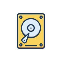 Colorful hard drive icon representing data storage technology vector