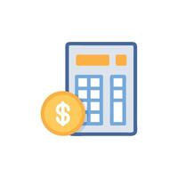 Calculator and Dollar Coin Illustration for Finance Concepts vector