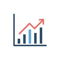 Business Chart with Upward Trend on Black Background vector
