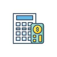 Calculator and dollar app for financial calculations vector