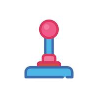 Retro Gaming Joystick Icon, Arcade Controller Illustration on White vector