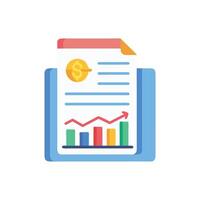 Financial Report with Growth Chart and Dollar Symbol vector