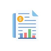 Financial report with graph and dollar sign icon vector