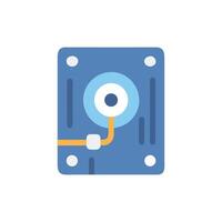 HDD icon, computer storage disk drive flat vector