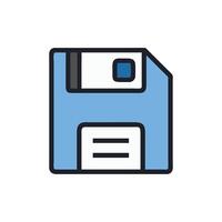 Floppy disk, retro technology illustration on White background vector