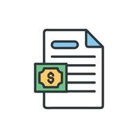 Financial document with dollar, invoice and payment concept vector