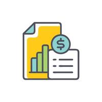 Financial report icon with graph and dollar symbol vector