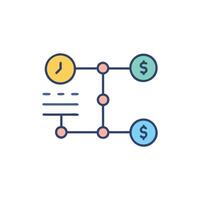 Time is Money Process Flow Chart Concept vector