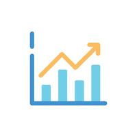 Business growth chart with bar and arrow icon vector