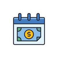 Payment Due Date Calendar Icon, Financial Planning Concept vector