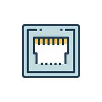 Ethernet port icon isolated on White background vector