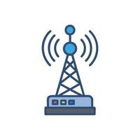 Radio Tower Icon, Wireless Communication Transmitter and Receiver vector