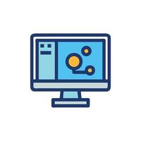 Computer Science Network Connection Visualization Flat Icon vector