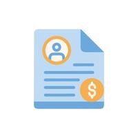 Invoice statement with a person avatar and dollar sign vector