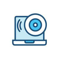 Laptop with Webcam Icon for Conferencing vector