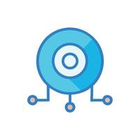 Data Node Connection Network, Cloud, and Server Blue vector