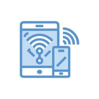 Connected Devices Smartphone and Tablet with Wi-Fi Connection vector