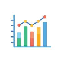 Colorful Bar and Line Graph with Positive Trends vector