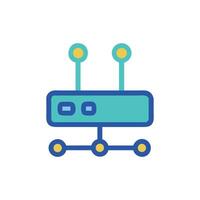 Decentralized network icon in aqua and blue colors vector