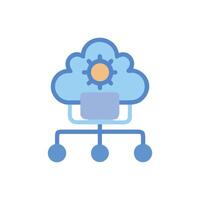 Cloud infrastructure automation icon, cloud service management concept vector