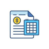 Financial planning concept with calendar and document vector