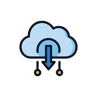 Cloud download icon illustration, simple and modern design vector