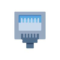 Illustration of an RJ45 connector for internet and data vector