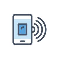 Smartphone with wireless connection icon on White background vector