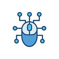 Cyber Mouse Connected to Network Nodes on White Background vector