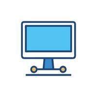 Modern Computer Monitor Icon Illustration on White vector