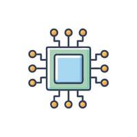 Colorful Computer Chip Icon for Technology and Innovation vector