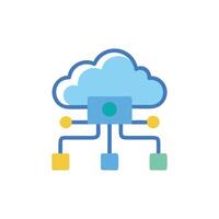 Cloud Computing, Data Network, and Server Infrastructure Illustration vector