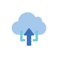 Cloud Upload Icon Illustration, Digital Data Transfer Concept vector