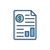 Financial Report with Dollar Sign and Bar Graph vector