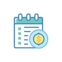 Payment schedule icon on black background illustration vector