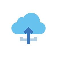 Blue Cloud Upload Symbol - Data Transfer Concept vector