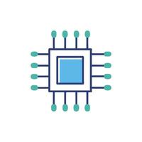 Minimalist CPU Chip Design on White Background Image vector