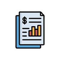 Financial report document with dollar sign and graph vector