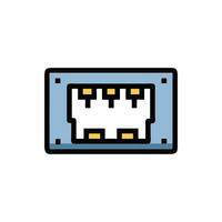 Ethernet Port Illustration for Internet Connectivity and Networking vector