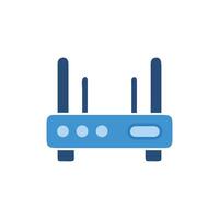 Blue Wireless Router Icon on White Background Illustration vector