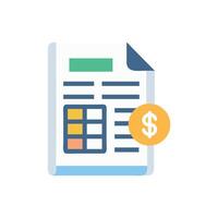 Financial report or accounting statement document with dollar sign vector