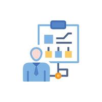 Presentation and data analysis in a business meeting icon vector