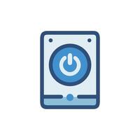 Device icon showing a power button on White vector