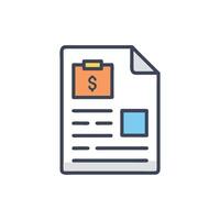 Financial Report Icon Investment, Analysis, Data, and Documentation vector