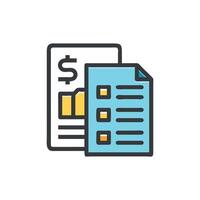 Financial report and checklist illustration for business vector