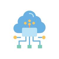 Cloud computing network icon representing distributed data structure vector