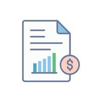 Financial report with rising graph and dollar symbol vector