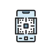 Smartphone QR Code Scan, Mobile Technology Concept Illustration vector