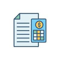 Financial document with calculator Accounting and bookkeeping concept vector