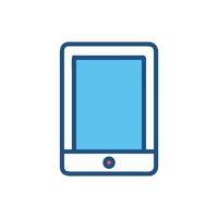 Stylized tablet icon with a blue screen display vector